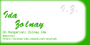 ida zolnay business card